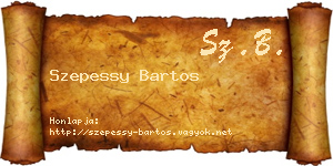 Szepessy Bartos névjegykártya